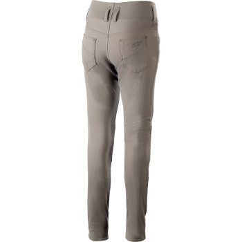 Alpinestars Stella Banshee riding pants in vetiver tan, 2XL size, featuring durable motorcycle gear design and textured fabric.