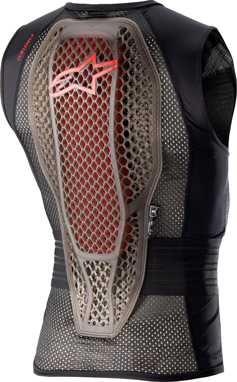 Alpinestars Nucleon Flex Pro protective vest in black and red, small size, displaying its padded and reinforced protective design.