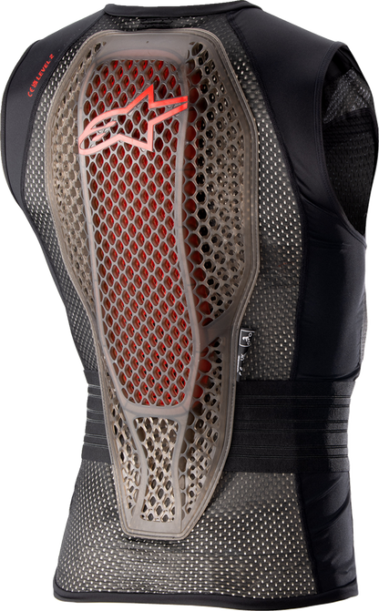 Alpinestars Nucleon Flex Pro protective vest in black and red, small size, displaying its padded and reinforced protective design.