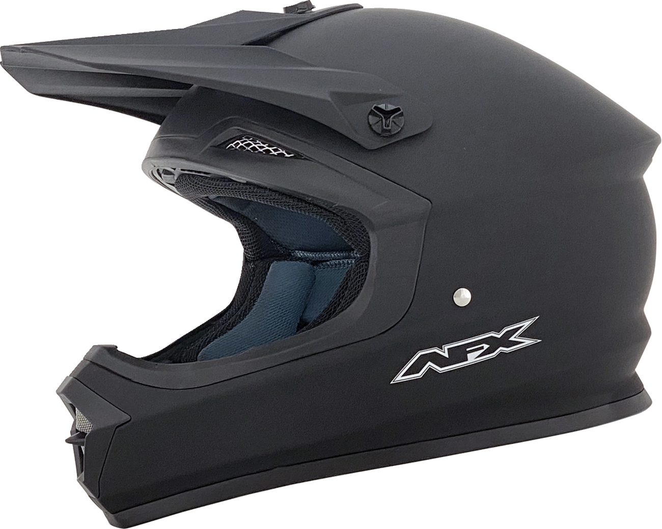 Matte black AFX FX-15 helmet in XL size, featuring a sleek, aerodynamic design with clear visor and ventilation vents.