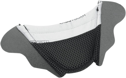 Black ICON Variant™ Chin Curtain for helmets, compatible with Bill's Exhausts helmet parts, shown in close-up view.