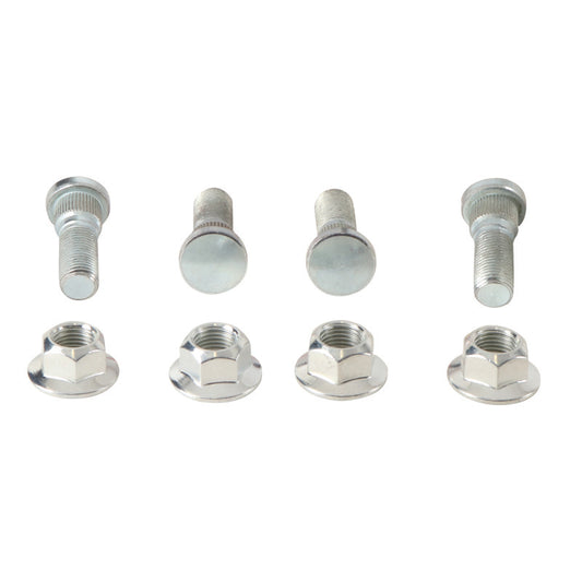 QuadBoss KAF1000 Mule Pro-DX front wheel stud and nut kit for Kawasaki KAF620 models, showing metal wheel hardware components.