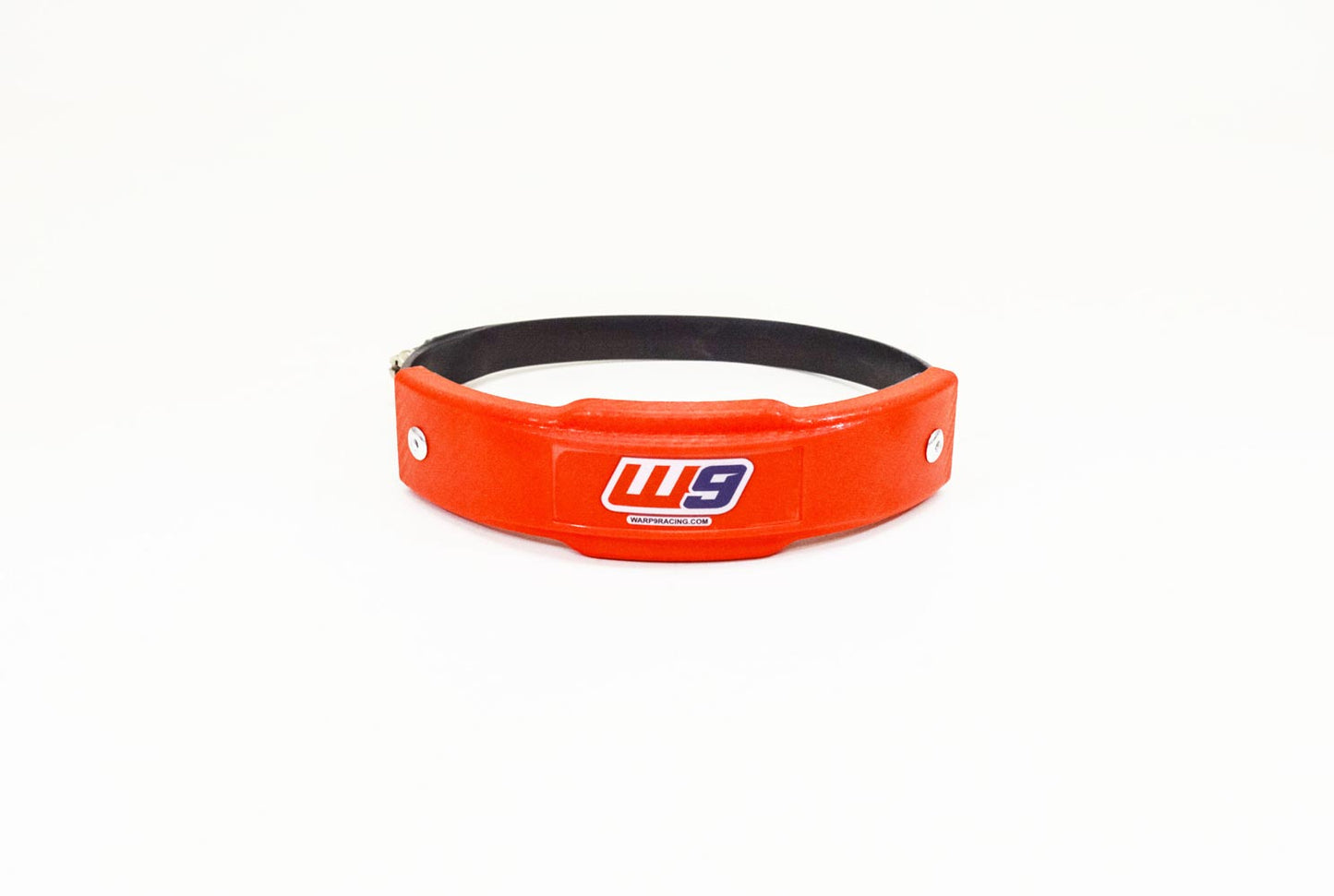Red Warp 9 Universal Exhaust Slider for motorcycle exhaust protection, designed to shield exhaust pipes from damage.