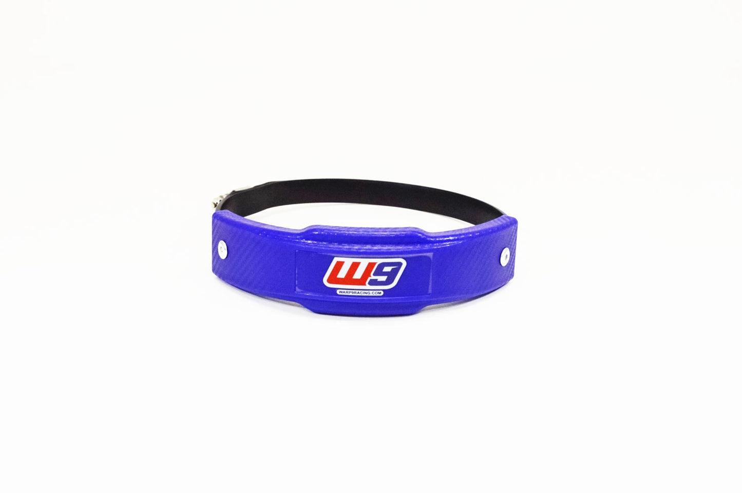 Blue Warp 9 Universal Exhaust Slider for motorcycle exhaust protection, designed to safeguard the exhaust system.