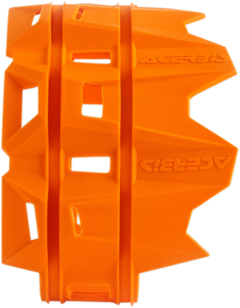 Acerbis Silencer Guard body in black with branding, designed to protect motorcycle silencers from impacts and scratches.