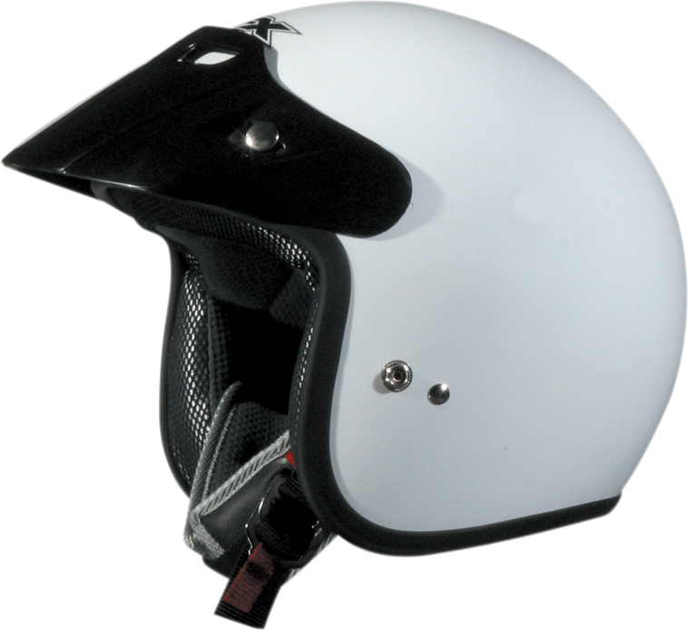 White Bill's Exhausts AFX FX-75Y helmet in medium size showing the smooth helmet exterior and adjustable strap.