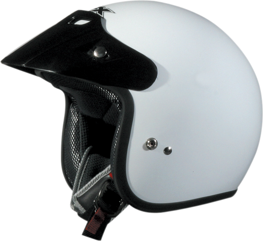 White Bill's Exhausts AFX FX-75Y helmet in medium size showing the smooth helmet exterior and adjustable strap.