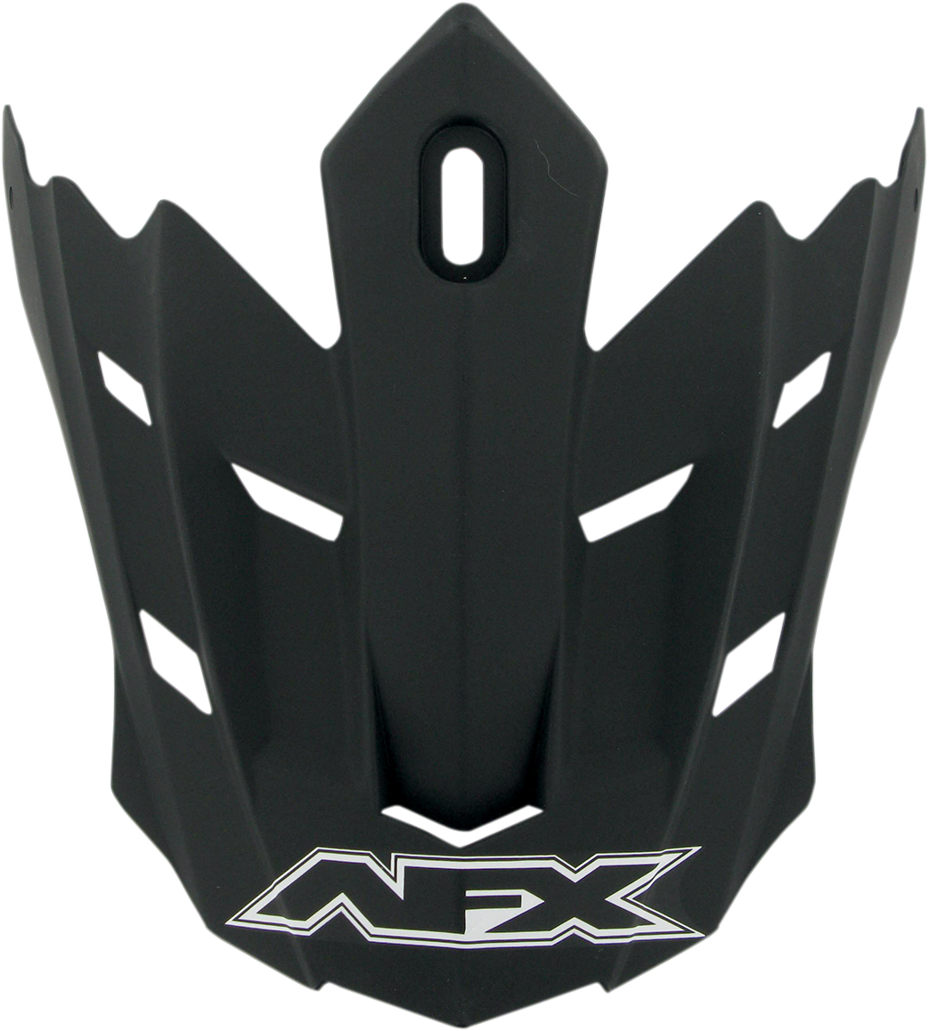 Bill's Exhausts AFX FX-17/FX-17Y Peak helmet in flat black, showing the sleek helmet design with matte black finish.