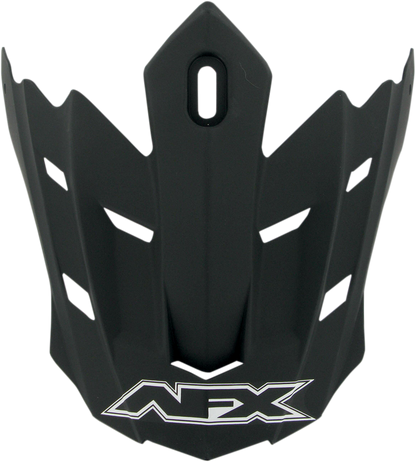Bill's Exhausts AFX FX-17/FX-17Y Peak helmet in flat black, showing the sleek helmet design with matte black finish.