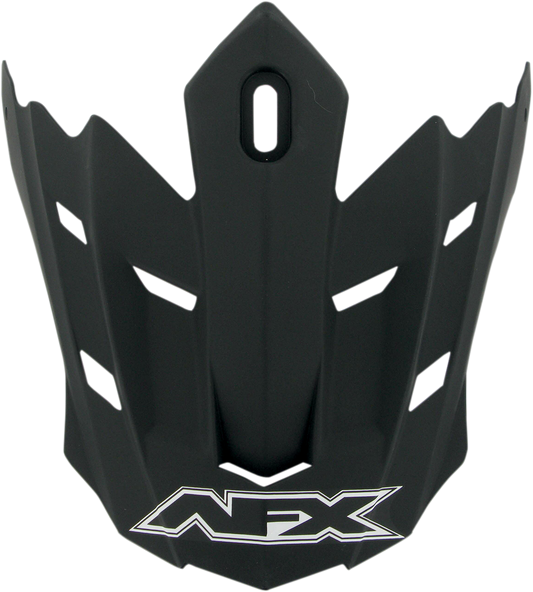 Bill's Exhausts AFX FX-17/FX-17Y Peak helmet in flat black, showing the sleek helmet design with matte black finish.