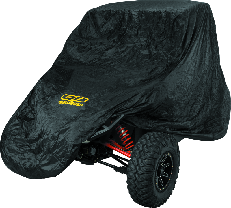 QuadBoss UTV 4-seater cover for Polaris RZR-4 800/900 and Honda Pioneer, all-weather outdoor protection for off-road vehicles.