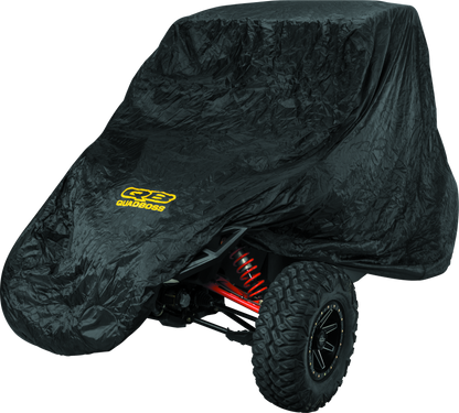 QuadBoss UTV 4-seater cover for Polaris RZR-4 800/900 and Honda Pioneer, all-weather outdoor protection for off-road vehicles.