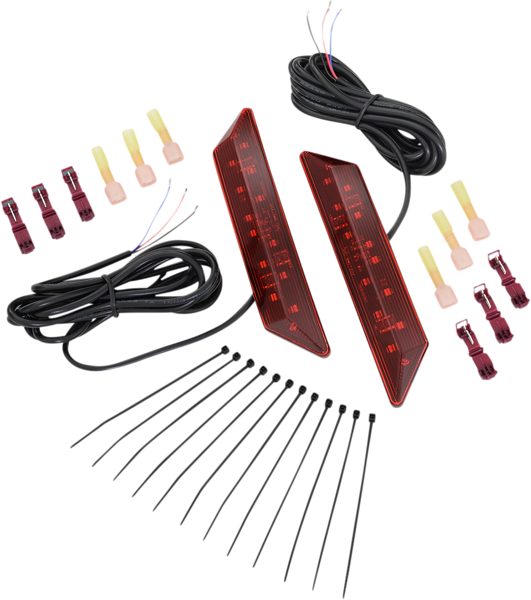 Can-Am SHOW CHROME front and rear fender lights for engine, with chrome finish, by Bill's Exhausts.
