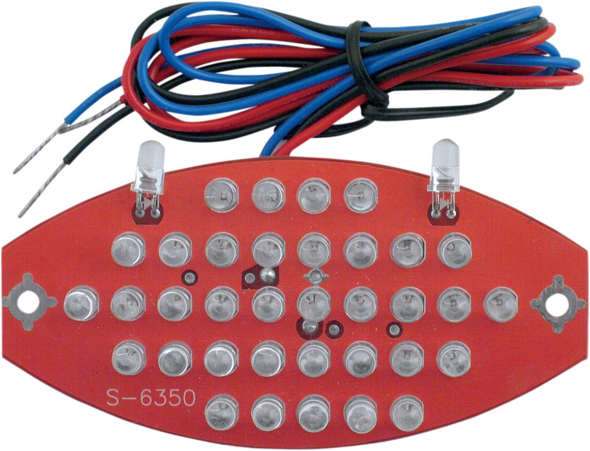 DRAG SPECIALTIES Replacement Cateye LED Board 28-6043LED-A with electronic components on a circuit board for motorcycle lighting.