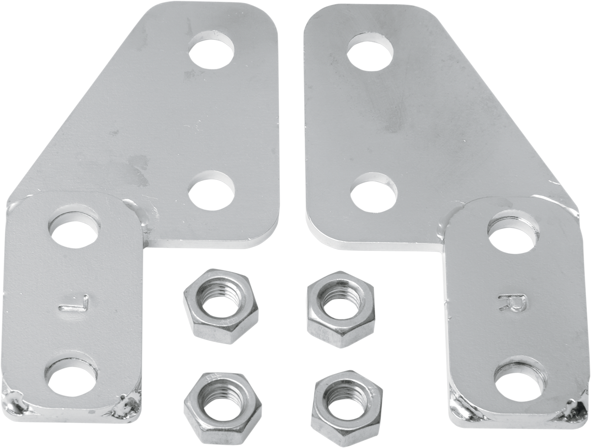Drag Specialties license plate bar eliminator for '99-'08 Harley FLT/FLHT motorcycles, shown on a black motorcycle rear end.