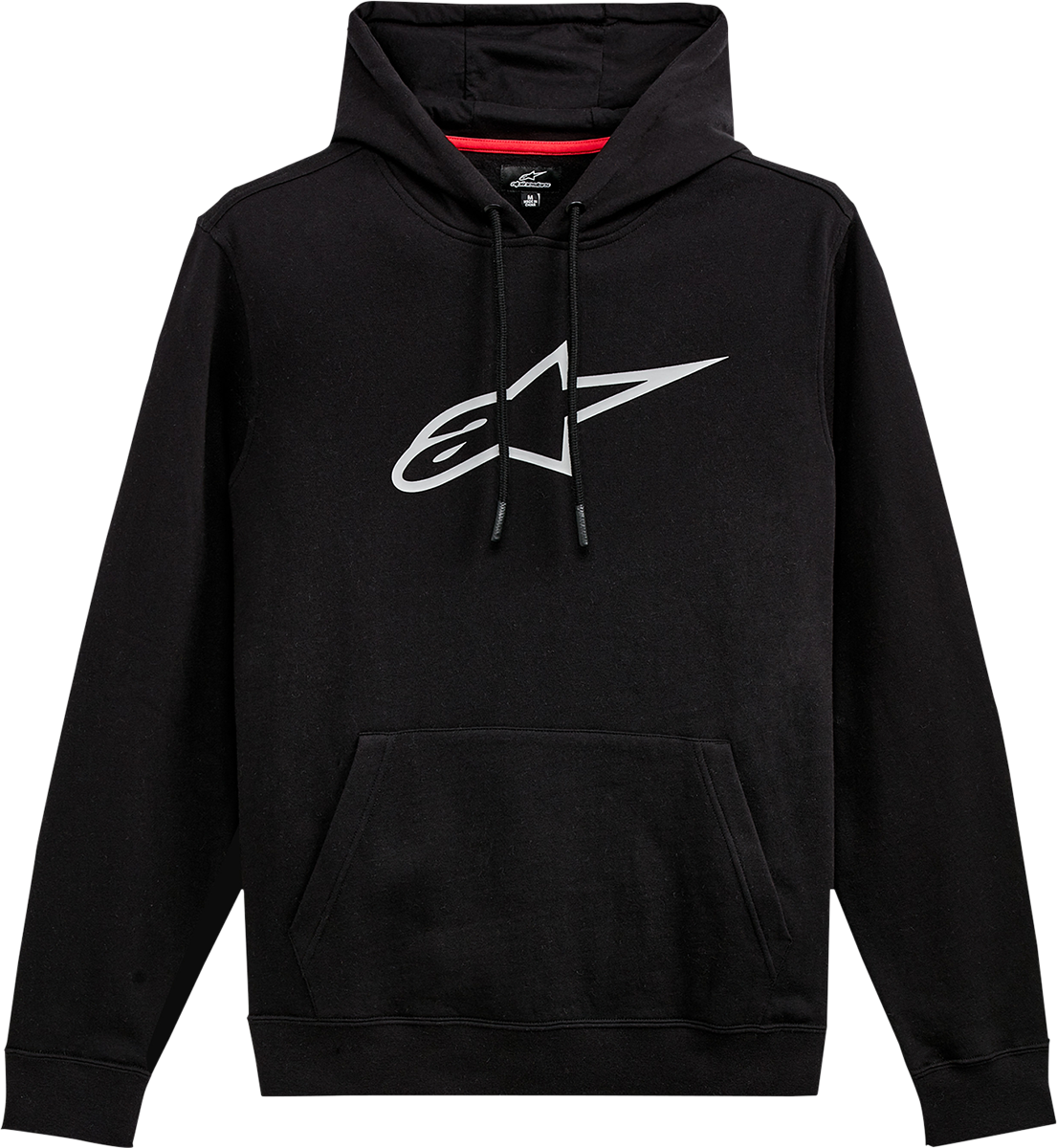Black and gray ALPINESTARS Ageless pullover hoodie, large size, featuring the brand’s logo on the front.