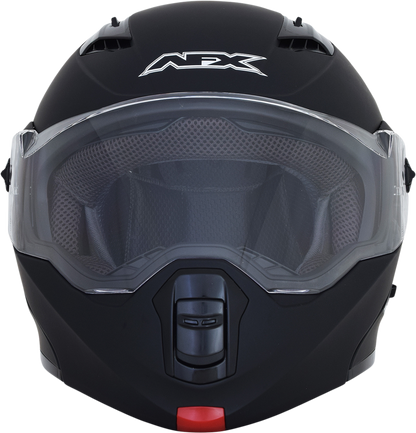 Matte black AFX FX-111 motorcycle helmet in 2XL size, featuring a sleek design and full face coverage.