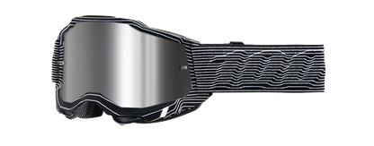 Bill's Exhausts 100% Accuri 2 Silo goggles with silver flash mirror lenses, featuring a sleek design and tinted reflective coating.