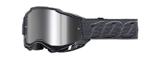 Bill's Exhausts 100% Accuri 2 Silo goggles with silver flash mirror lenses, featuring a sleek design and tinted reflective coating.