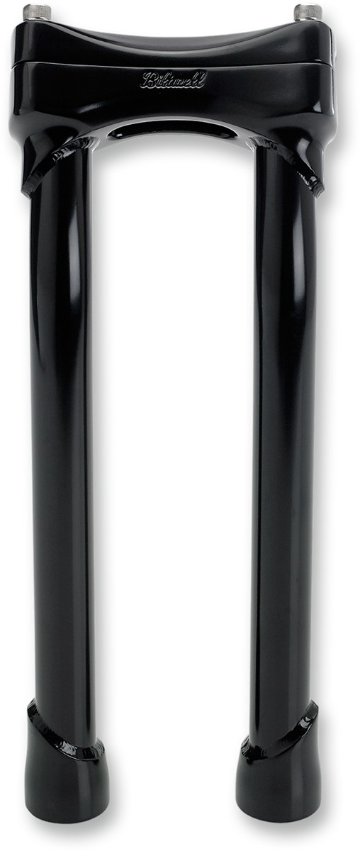 Black BILTWELL Murdock 12-inch pullback handlebars for motorcycles with riser design, featuring a sleek handlebar shape.