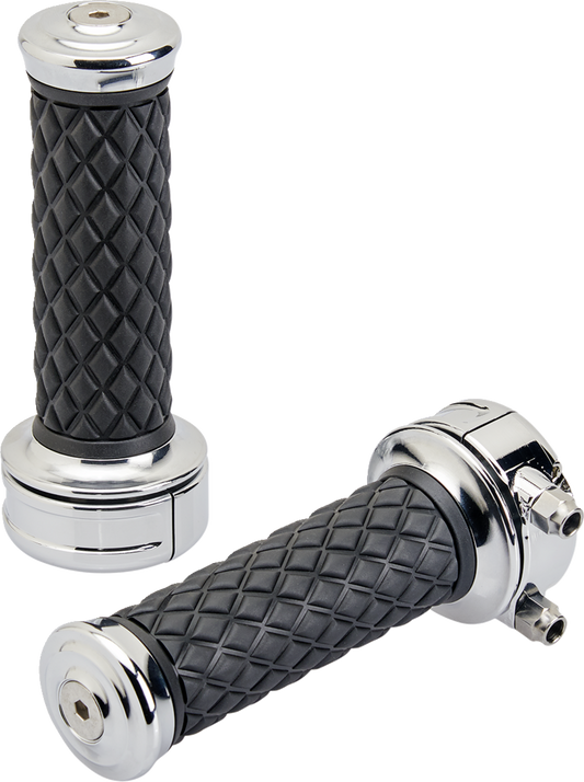 BILTWELL Grips - Alumicore - Custom - Chrome 6606-105-01 - Howling Moto