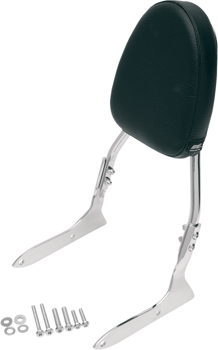 Bill's Exhausts Show Chrome Sissy Bar Kit 55-136 for motorcycle engine with chrome finish and mounting hardware visible.