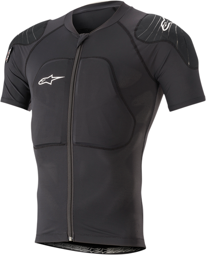 Black Alpinestars Paragon Jacket short-sleeve in XL size, showing front view with sleek design and lightweight fabric.
