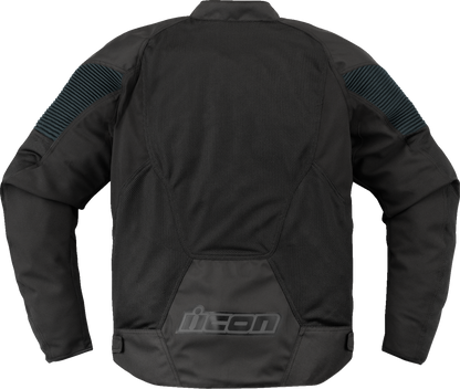 Bill's Exhausts ICON Overlord3 Mesh Jacket in black, 2XL, showing the lightweight mesh design and front zipper closure.