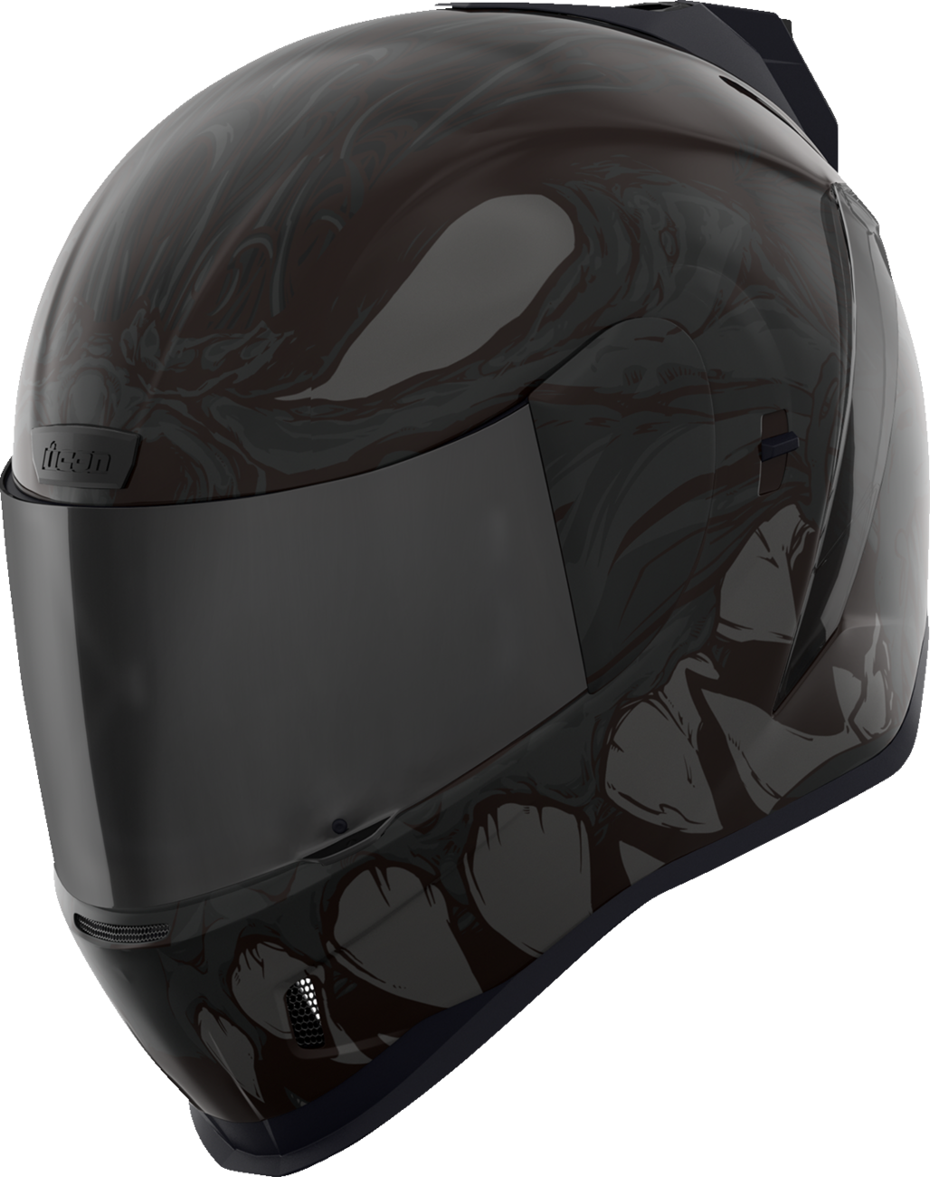 Dark black ICON Airform™ helmet by Bill's Exhausts with MIPS® protection, size 3XL, featuring sleek aerodynamic design.