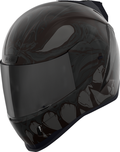Bill's Exhausts ICON Airform™ Helmet Manik'RR MIPS® dark black medium with sleek design and ventilation features.