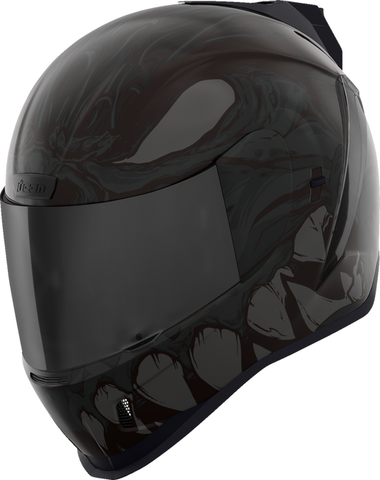 Bill's Exhausts ICON Airform™ Helmet for men, dark black MIPS® helmet with small size, showing aerodynamic design and ventilation.