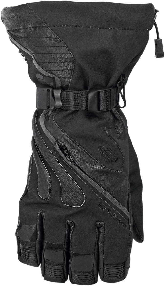 Black ARCTIVA Meridian gloves by Bill's Exhausts in large size, showing the textured fabric and secure wrist closure.