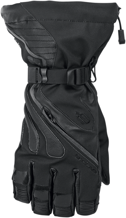 Black ARCTIVA Meridian gloves by Bill's Exhausts in large size, showing the textured fabric and secure wrist closure.