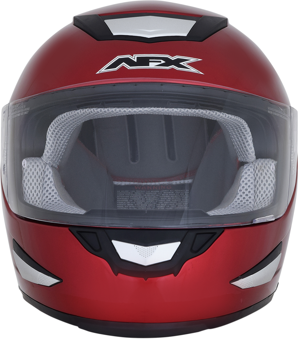 Bill's Exhausts AFX FX-99 helmet in wine red, XS size, with a sleek, aerodynamic design and clear visor.