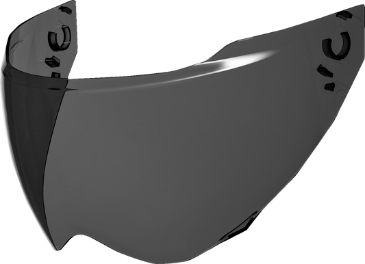 Bill's Exhausts ICON Domain™ Shield helmet part in dark smoke, 22.06 model, close-up view of the tinted visor and helmet shell.