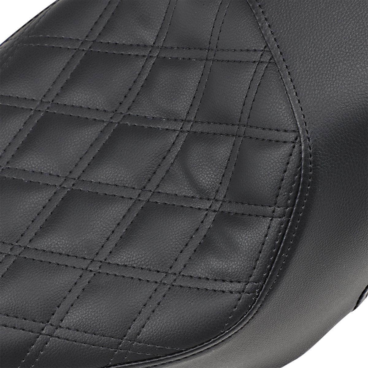Black SADDLEMEN Profiler motorcycle seat with front lattice and rear smooth design, XL size, showcasing detailed stitching and style.