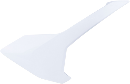 Acerbis white side panels for motorcycle body, featuring sleek design and brand logo, shown on a neutral background.
