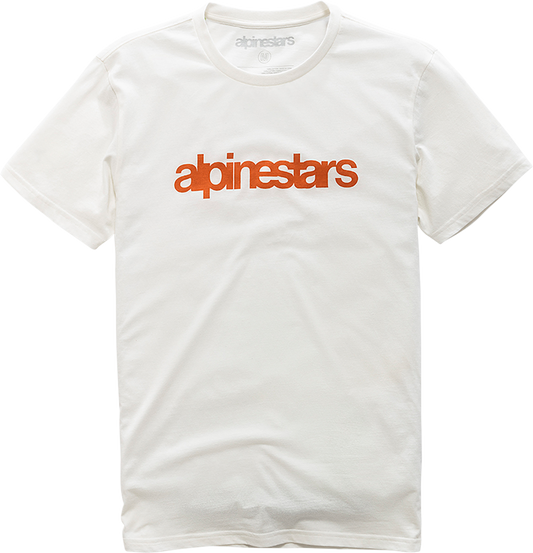 Bill's Exhausts Alpinstars Heritage Word T-Shirt in natural color, XL size, featuring bold printed logo design.