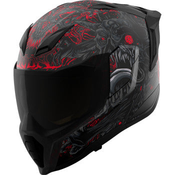 Black ICON Ultraflite Misanthrope helmet with MIPS® safety technology, medium size, designed for motorcycle riders.