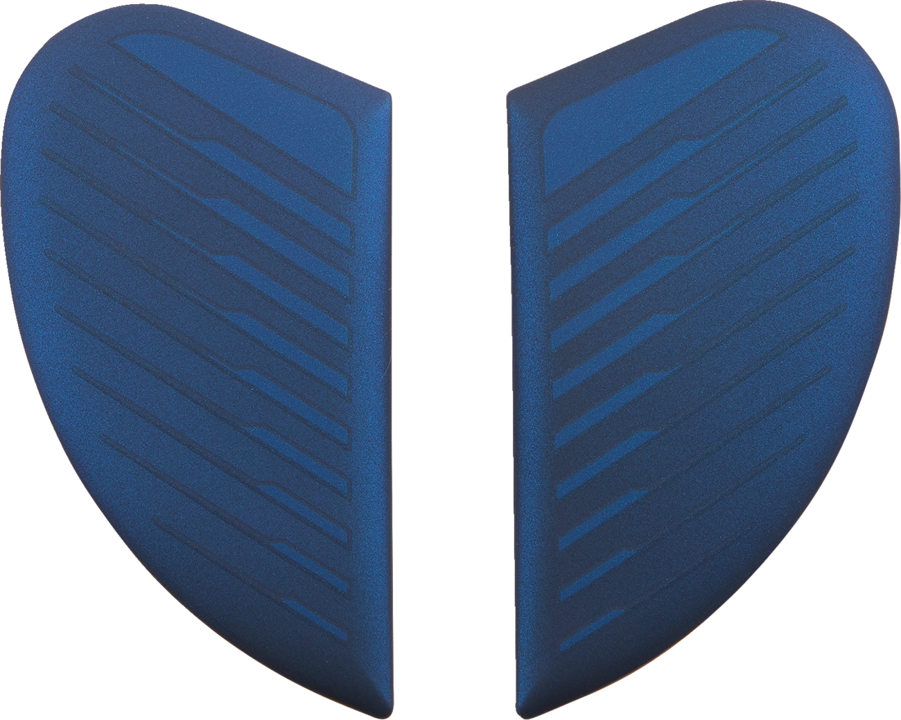 Blue ICON Airform™ Side Plates for Counterstrike helmets, helmet parts by Bill's Exhausts, with detailed blue design.