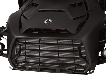 Show chrome engine scuff plate 41-407 by Bill's Exhausts, featuring a polished chrome finish and durable construction.