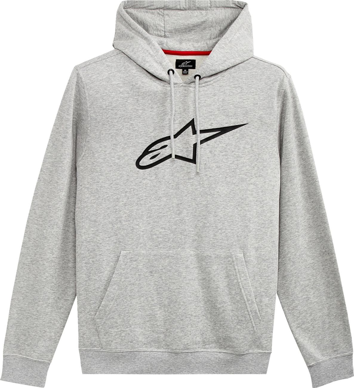 Alpinestars Ageless V2 hoodie in Heather Gray and Black, medium size, featuring a comfortable fit and stylish design.