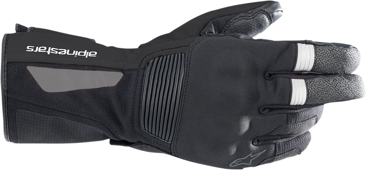 Alpinestars Denali Aerogel Drystar gloves in black, medium size, showing the textured grip and protective features.