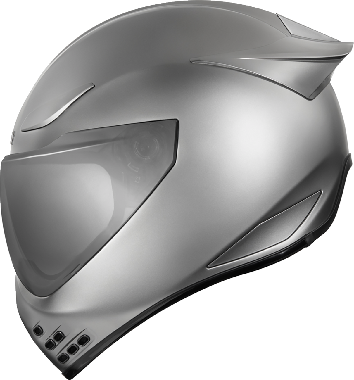 Bill's Exhausts ICON Domain™ Helmet Cornelius in silver, large size, featuring a sleek motorcycle helmet design.