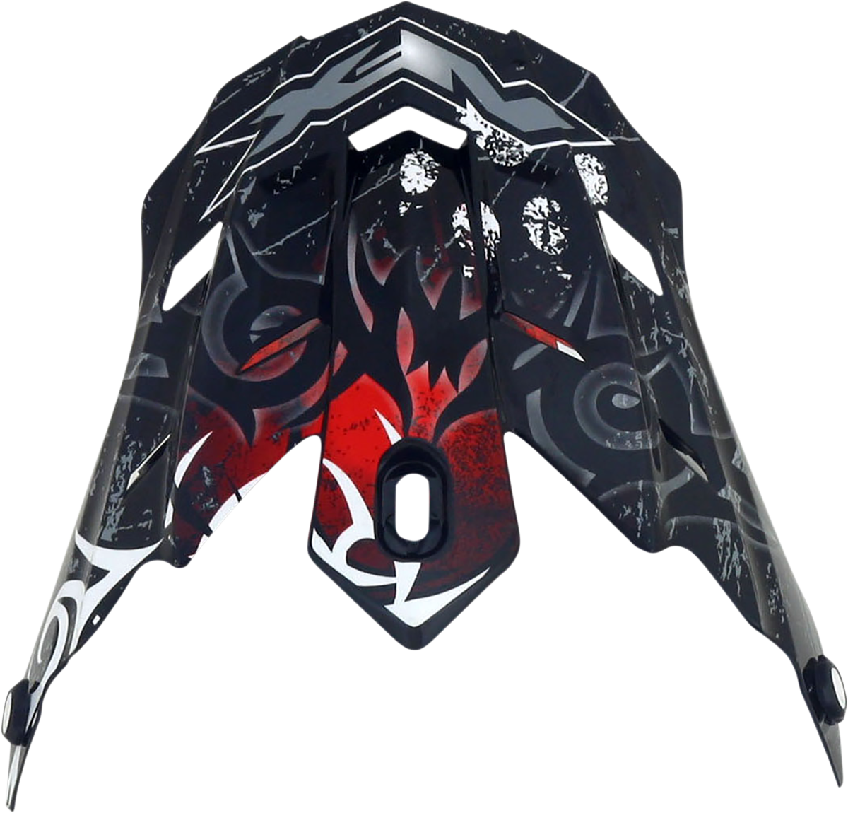 Bill's Exhausts AFX FX-17 Peak Danger red motorcycle helmet parts, showing the helmet's peak with bold red color and safety design features.