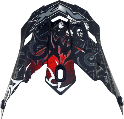 Bill's Exhausts AFX FX-17 Peak Danger red motorcycle helmet parts, showing the helmet's peak with bold red color and safety design features.