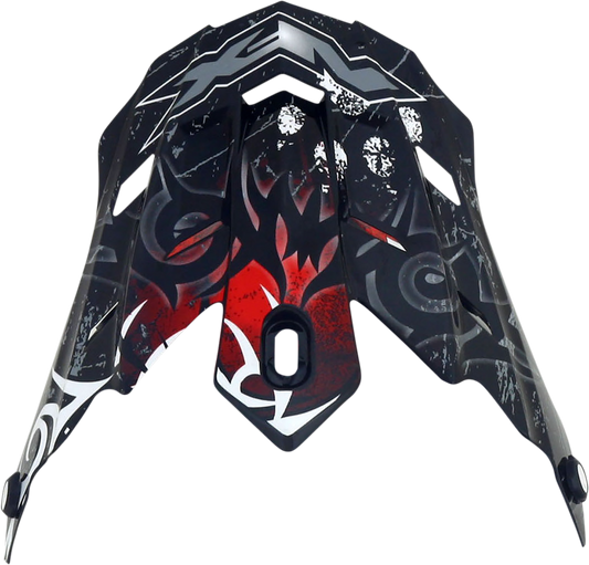 Bill's Exhausts AFX FX-17 Peak Danger red motorcycle helmet parts, showing the helmet's peak with bold red color and safety design features.