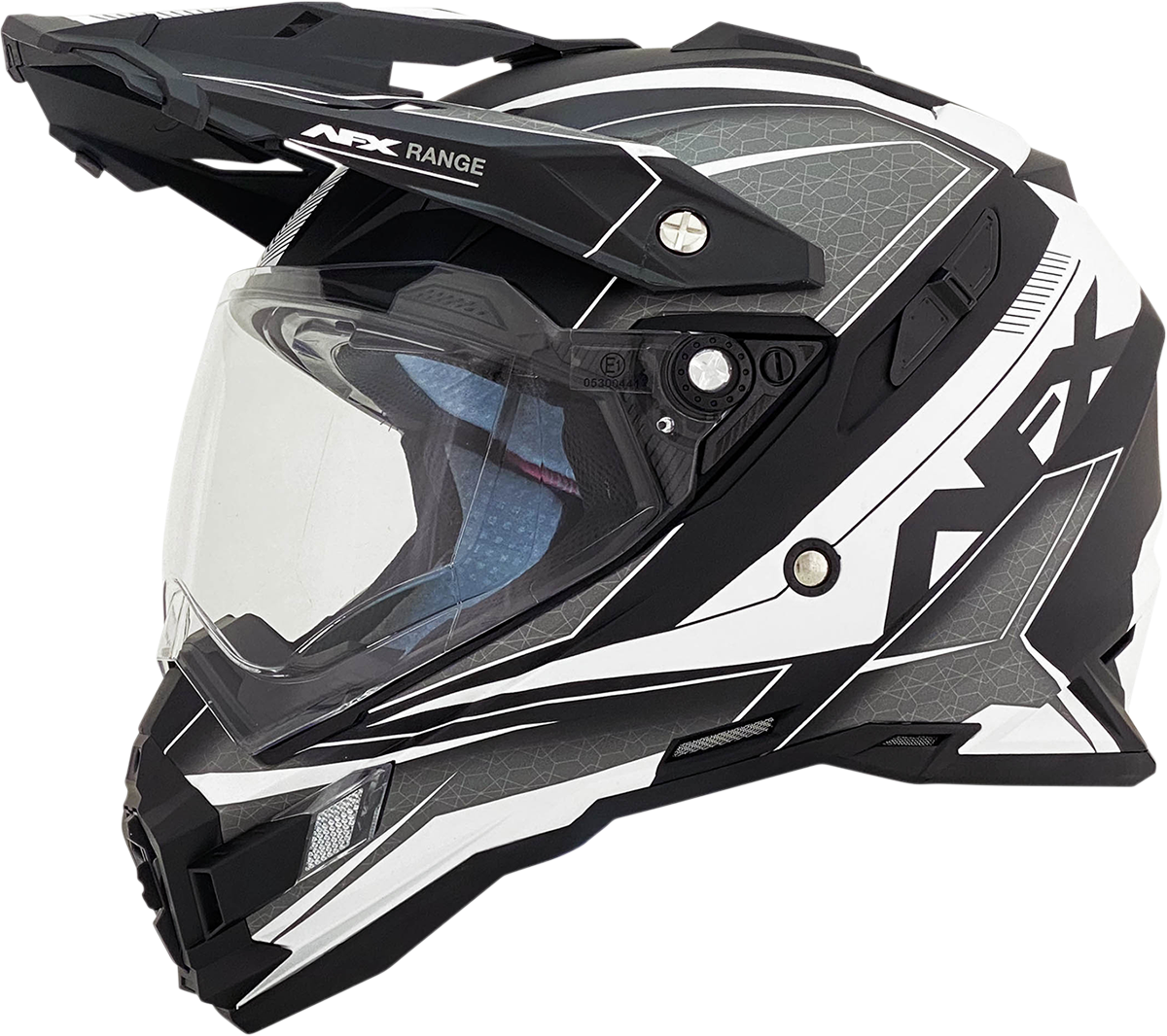 Matte black AFX FX-41 motorcycle helmet in XL size with range design, featuring a sleek aerodynamic shape and clear visor.