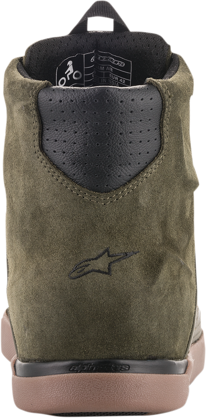 Alpinestars Jam Air Shoes in military green, US size 10, featuring breathable mesh and sporty design.
