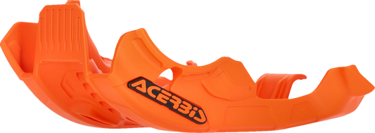 Acerbis OEM orange skid plate for XC-W 250/300 motorcycle, with body protection and mounting hardware, by Bill's Exhausts.